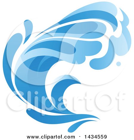 Clipart of a Blue Splash Wave - Royalty Free Vector Illustration by Vector Tradition SM