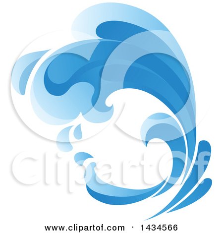 Clipart of a Blue Splash Wave - Royalty Free Vector Illustration by Vector Tradition SM