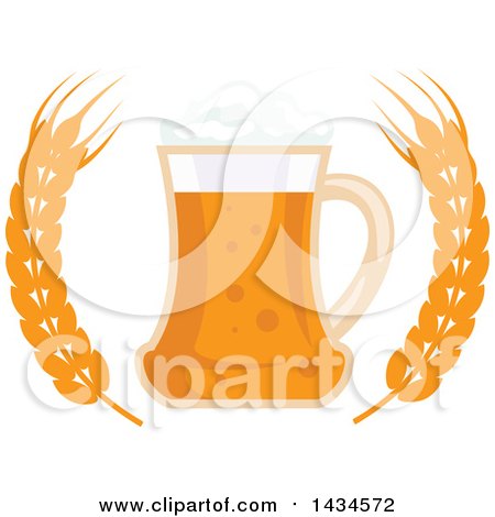Clipart of a Mug of Beer and Wheat Stalks - Royalty Free Vector Illustration by Vector Tradition SM