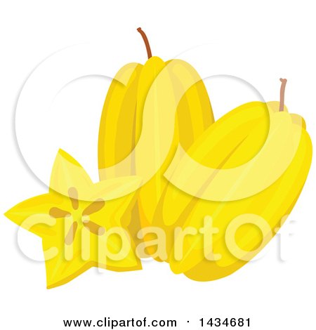 Clipart of Tropical Exotic Star Fruit - Royalty Free Vector Illustration by Vector Tradition SM