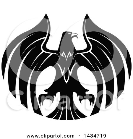 Clipart of a Black and White Eagle - Royalty Free Vector Illustration by Vector Tradition SM