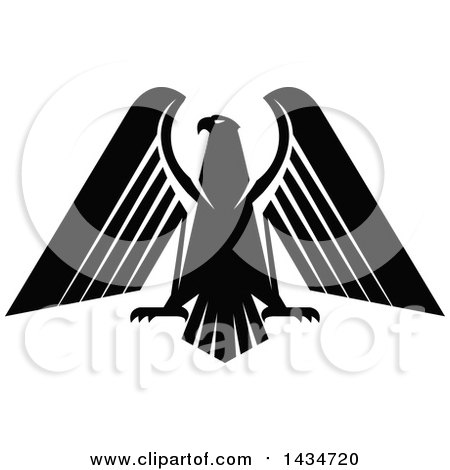 Clipart of a Black and White Eagle - Royalty Free Vector Illustration by Vector Tradition SM