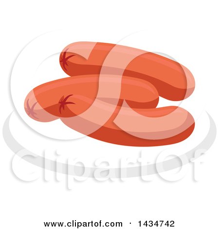 Clipart of a Plate of Sausages - Royalty Free Vector Illustration by Vector Tradition SM