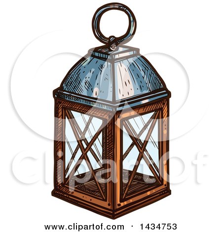 Clipart of a Sketched Lantern - Royalty Free Vector Illustration by Vector Tradition SM