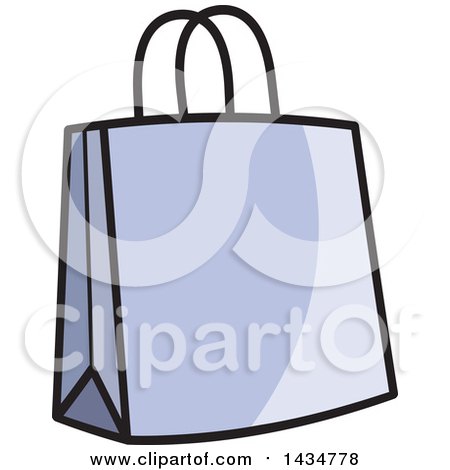 Clipart of a Purple Gift or Shopping Bag - Royalty Free Vector Illustration by Lal Perera