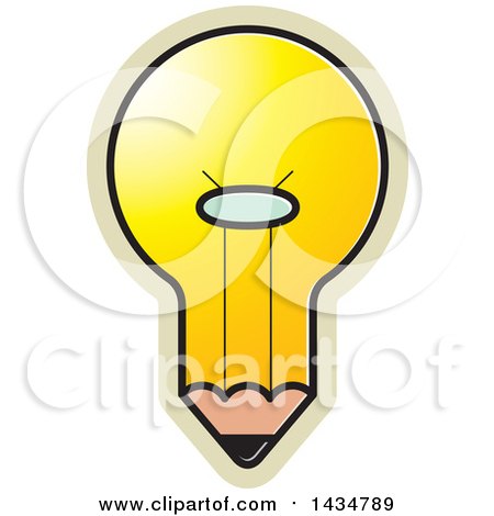 Clipart of a Light Bulb Pencil - Royalty Free Vector Illustration by Lal Perera