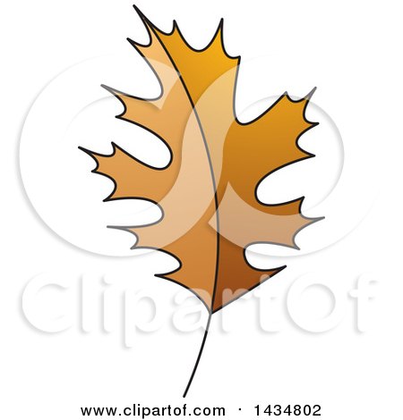 Clipart of a Brown Maple Leaf - Royalty Free Vector Illustration by Lal Perera