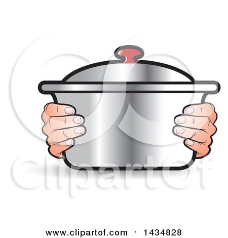 Clipart of Hands Holding a Pot - Royalty Free Vector Illustration by Lal Perera