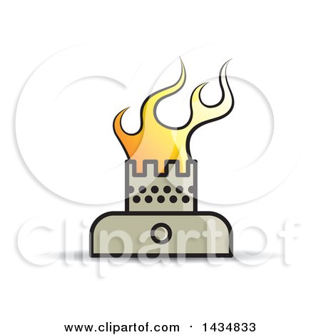 Clipart of a Stove Burner with Flames - Royalty Free Vector Illustration by Lal Perera