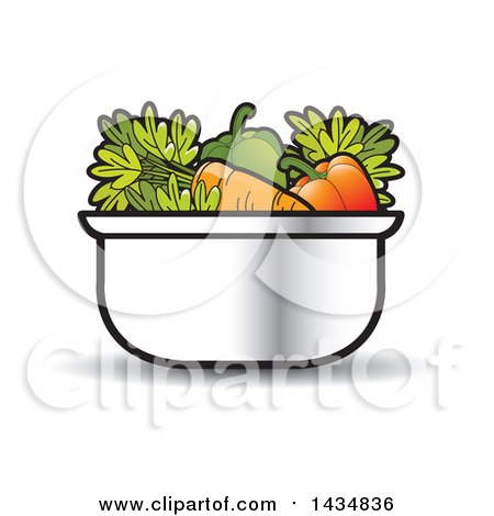 Clipart of a Sauce Pan Full of Vegetables - Royalty Free Vector Illustration by Lal Perera