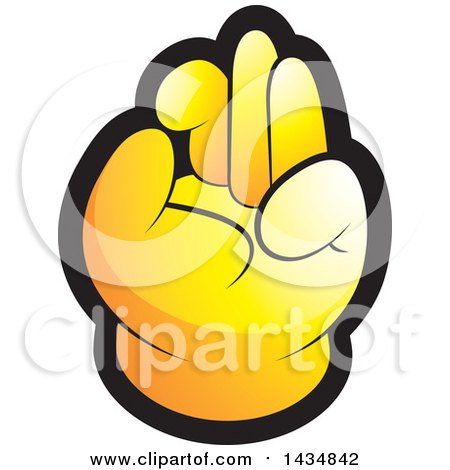 Clipart of a Yellow Hand Gesturing Ok - Royalty Free Vector Illustration by Lal Perera