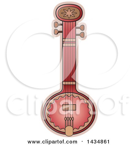 Clipart of a Stringed Indian Musical Instrument - Royalty Free Vector Illustration by Lal Perera