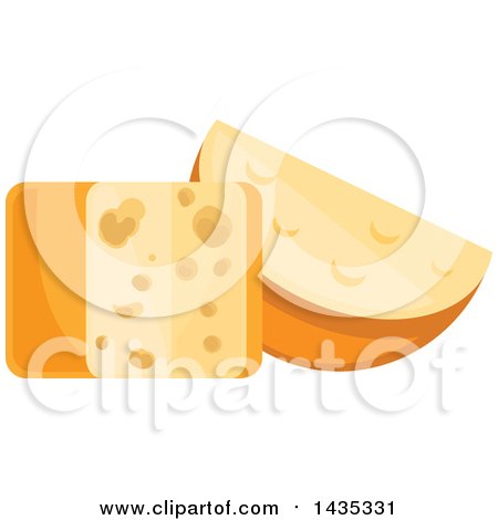Clipart of a Cheese Block and Wedge - Royalty Free Vector Illustration by Vector Tradition SM
