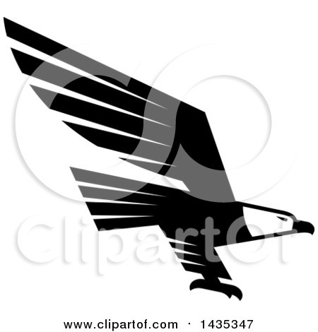 Clipart of a Black and White Bald Eagle - Royalty Free Vector Illustration by Vector Tradition SM