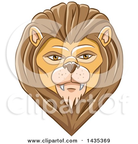 Clipart of a Male Lion Head - Royalty Free Vector Illustration by cidepix
