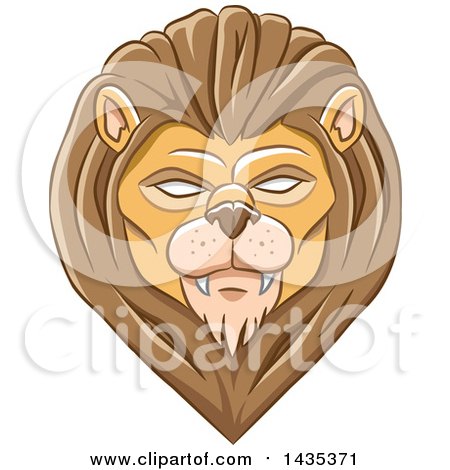 Clipart of a Demonic Eyed Lion Head - Royalty Free Vector Illustration by cidepix