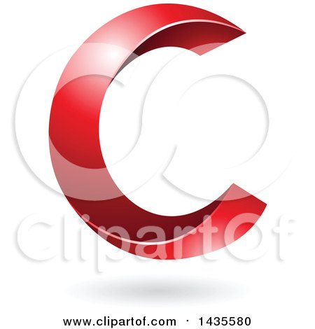 Clipart of a Twisting Letter C Design with a Shadow - Royalty Free Vector Illustration by cidepix