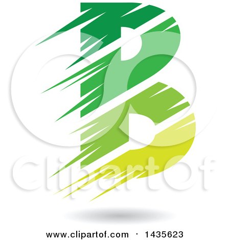 Clipart of a Floating Abstract Capital Letter B with Stripes and a Shadow - Royalty Free Vector Illustration by cidepix