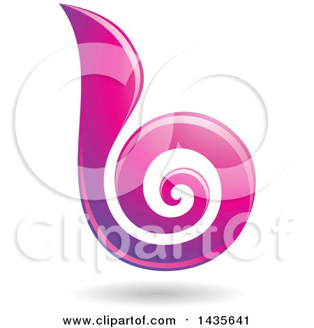 Clipart of a Floating Abstract Swirl Lowercase Letter B with a Shadow - Royalty Free Vector Illustration by cidepix