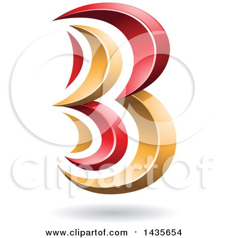 Clipart of a Floating Abstract Capital Letter B with a Shadow - Royalty Free Vector Illustration by cidepix