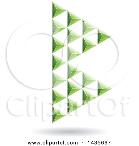 Clipart of a Floating Abstract Capital Letter B Made of Pyramids, with a Shadow - Royalty Free Vector Illustration by cidepix