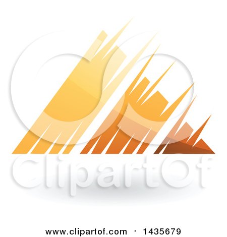 Clipart of a Floating Triangle Design with Strokes and a Shadow - Royalty Free Vector Illustration by cidepix