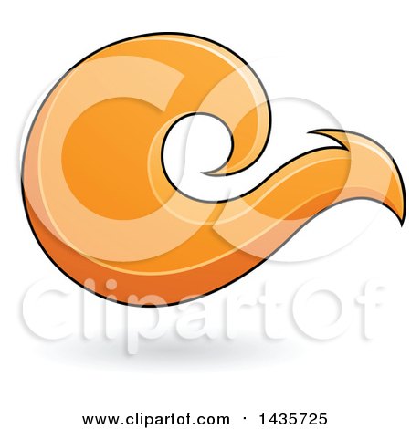 Clipart of a Floating Abstract Squirrel with a Black Outline and Shadow - Royalty Free Vector Illustration by cidepix