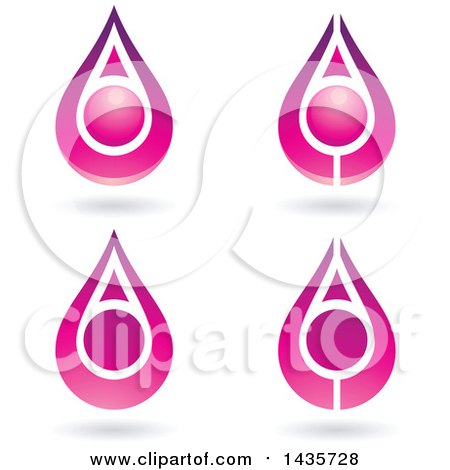 Clipart of Floating Abstract Water Drops or Cheering People with Shadows - Royalty Free Vector Illustration by cidepix