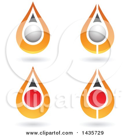 Clipart of Floating Abstract Water Drops or Cheering People with Shadows - Royalty Free Vector Illustration by cidepix