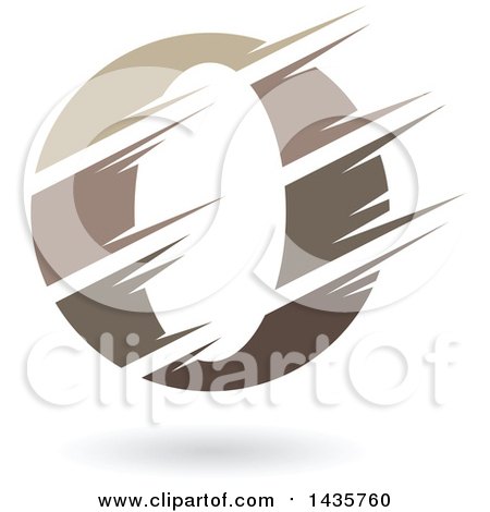 Clipart of a Gradient Letter O or Number Zero Design with Speed or Slash Marks and a Shadow - Royalty Free Vector Illustration by cidepix