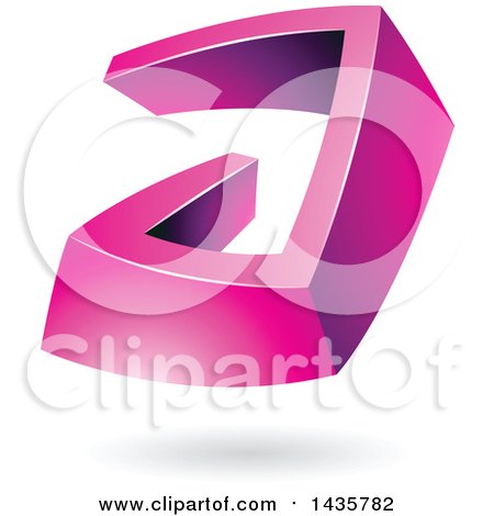 Clipart of a 3d Abstract Pink Letter a with a Shadow - Royalty Free Vector Illustration by cidepix