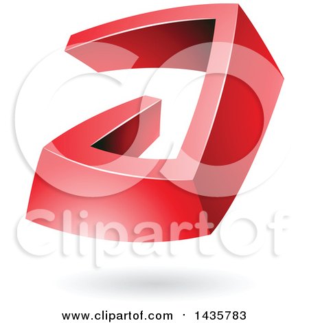 Clipart of a 3d Abstract Red Letter a with a Shadow - Royalty Free Vector Illustration by cidepix