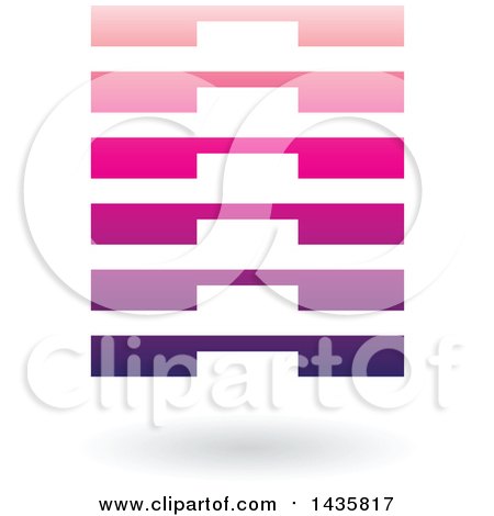 Clipart of a Floating Abstract Rectangle with Layers and a Shadow - Royalty Free Vector Illustration by cidepix