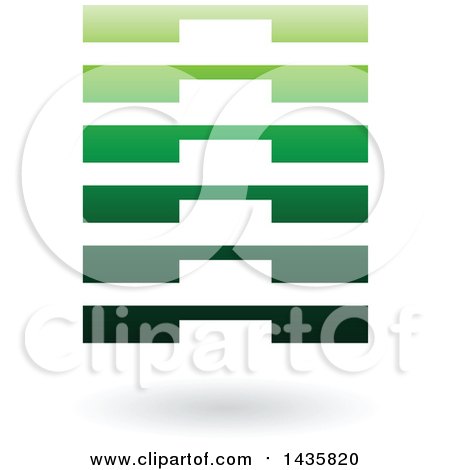Clipart of a Floating Abstract Rectangle with Layers and a Shadow - Royalty Free Vector Illustration by cidepix