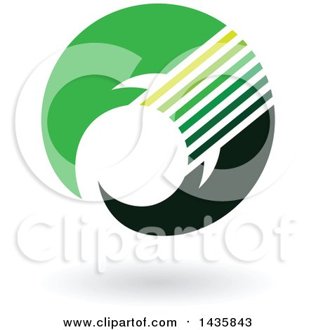 Clipart of a Floating Abstract Crescent Design with a Shadow - Royalty Free Vector Illustration by cidepix