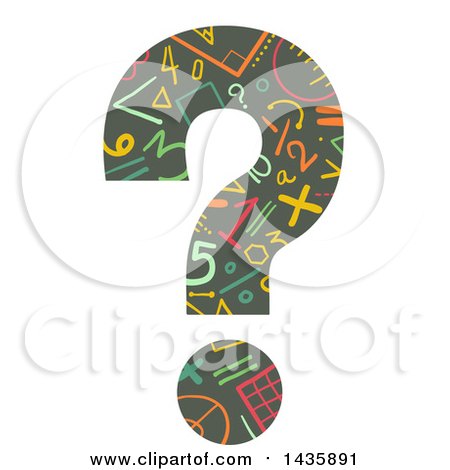 Clipart of a Math Patterned Question Mark - Royalty Free Vector Illustration by BNP Design Studio