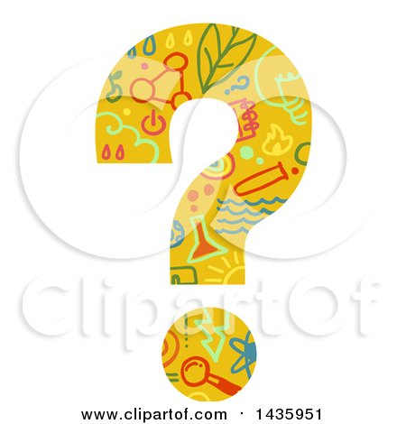 Clipart of a Science Patterned Question Mark - Royalty Free Vector Illustration by BNP Design Studio