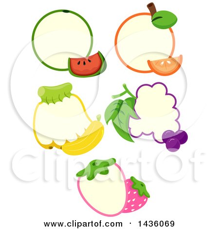 Clipart of Fruit Label Frames - Royalty Free Vector Illustration by BNP Design Studio
