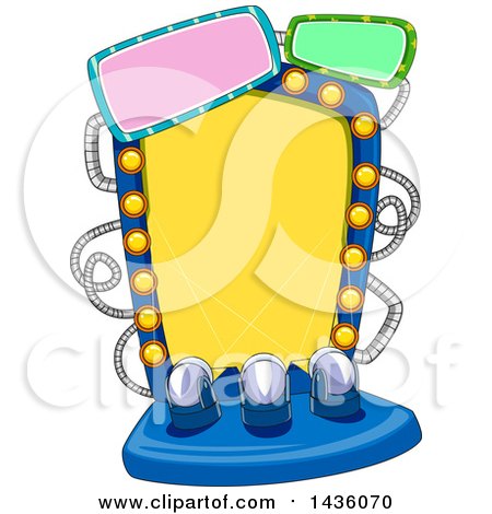 Clipart of a Yellow Board with Lights and Signs - Royalty Free Vector Illustration by BNP Design Studio