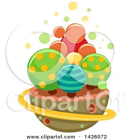 Clipart of a Colating Island with Circle Trees - Royalty Free Vector Illustration by BNP Design Studio