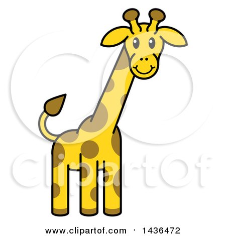 Clipart of a Cartoon Happy Giraffe - Royalty Free Vector Illustration by AtStockIllustration