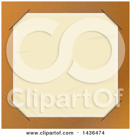 Clipart of a Brown Paper Picture Holder with a Blank Photo - Royalty Free Vector Illustration by elaineitalia