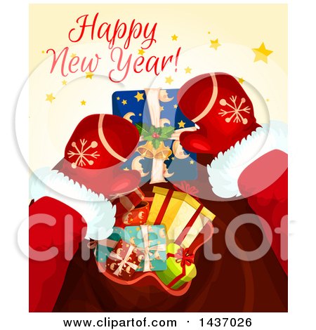 Clipart of a Happy New Year Greeting Design - Royalty Free Vector Illustration by Vector Tradition SM