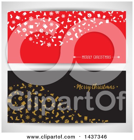 Clipart of Christmas Greeting and Icons over Gray - Royalty Free Vector Illustration by KJ Pargeter