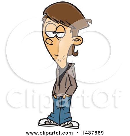 Clipart of a Cartoon White Teenage Guy - Royalty Free Vector Illustration by toonaday