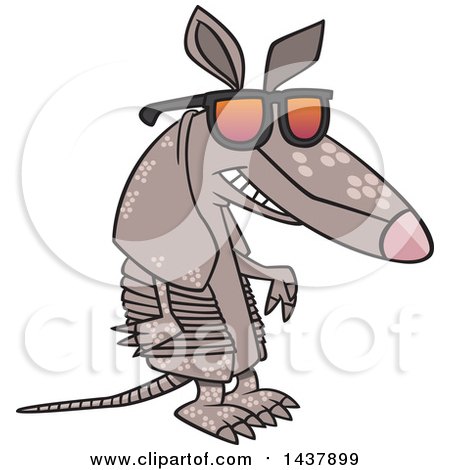 Clipart of a Cartoon Armadillo Wearing Sunglasses - Royalty Free Vector Illustration by toonaday