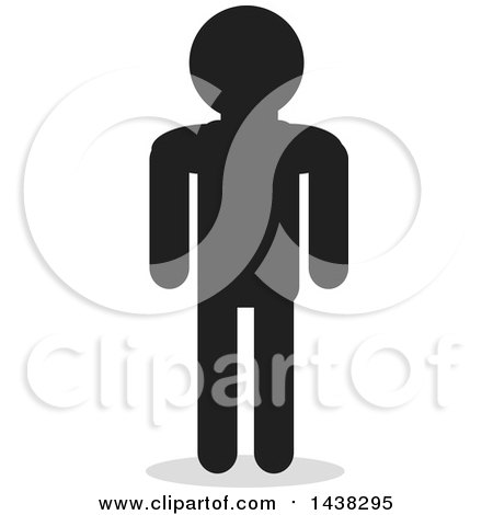 Clipart of a Silhouette of a Black Man - Royalty Free Vector Illustration by David Rey