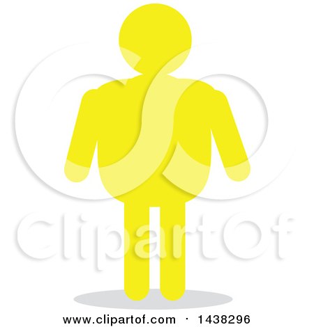 Clipart of a Silhouette of a Yellow Obese Man - Royalty Free Vector Illustration by David Rey