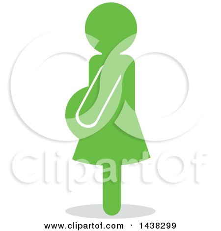 Clipart of a Silhouette of a Green Pregnant Woman - Royalty Free Vector Illustration by David Rey