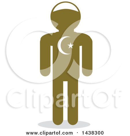 Clipart of a Silhouette of a Brown Turkish Man - Royalty Free Vector Illustration by David Rey